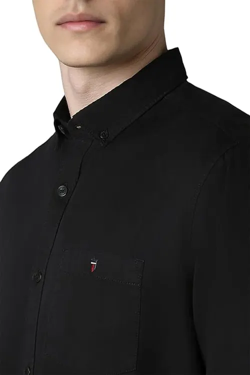 Louis Philippe Slim Fit Denim Classic Premium Casual Shirt