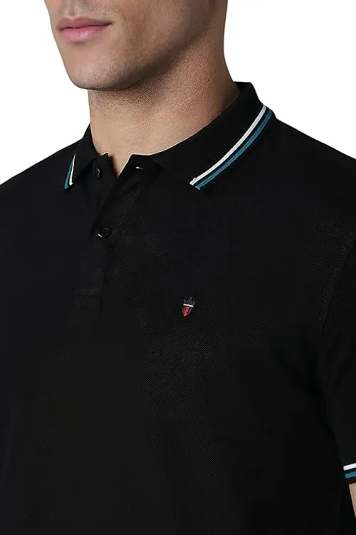 Louis Philippe Slim Fit Solid 100% Cotton, Pique Polo Tshirt