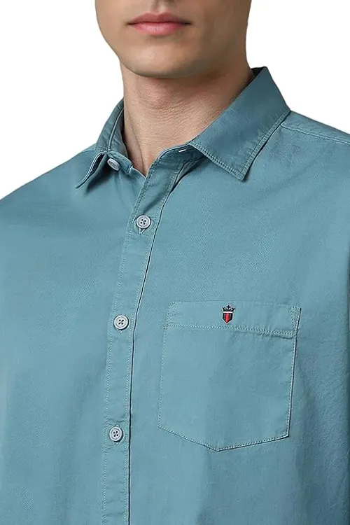 Louis Philippe Slim Fit Denim Classic Premium Casual Shirt