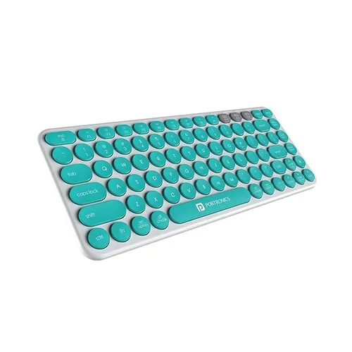Portronics Bubble 2.0 Wireless Keyboard with Bluetooth + 2.4 GHz Receiver, Connect 3 Devices, Compact TKL Size, 10m Working Range, Function Shortcut Keys, for Laptop, PC, Smartphone, Tablet (White)